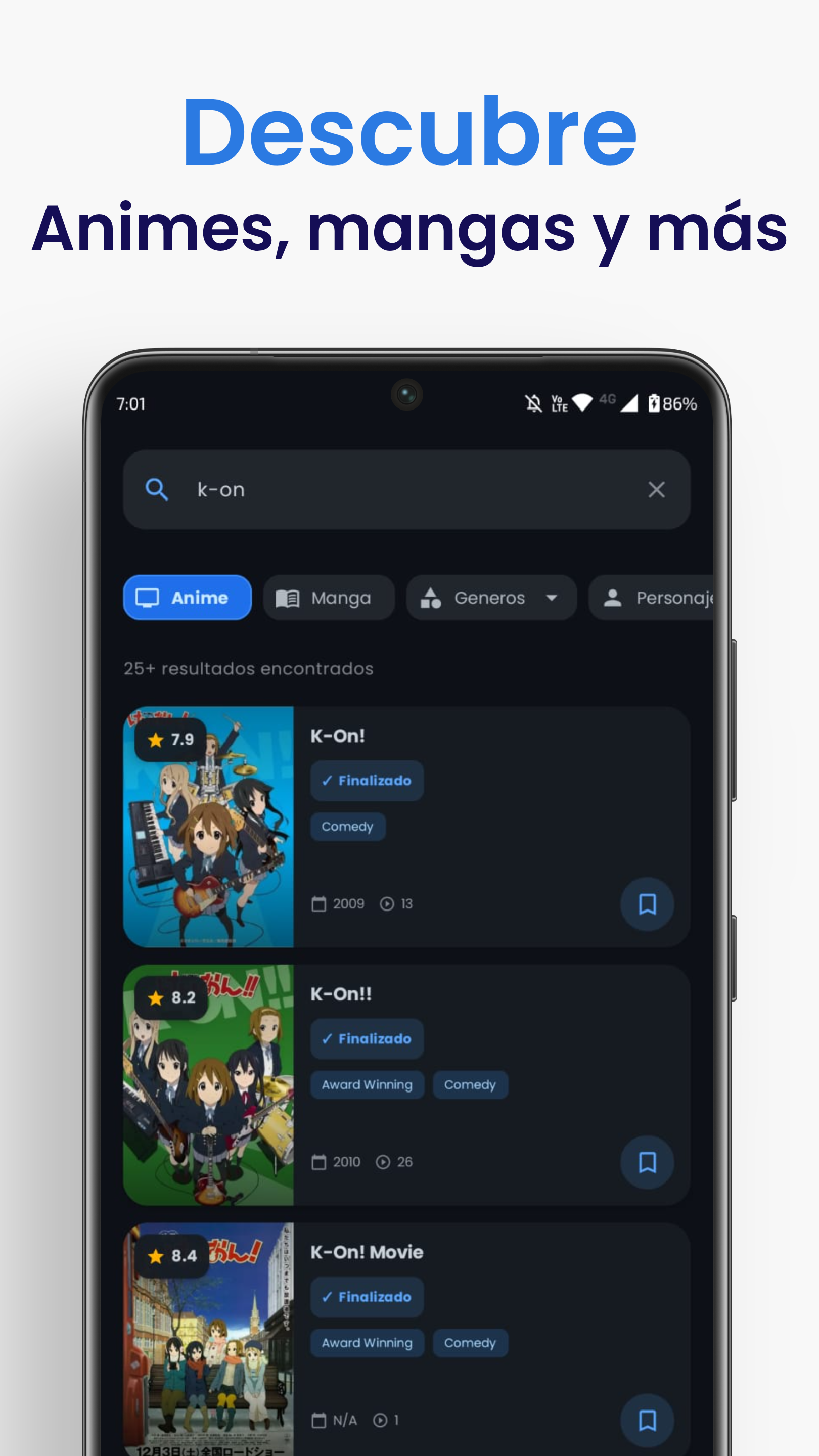Búsqueda de animes y mangas